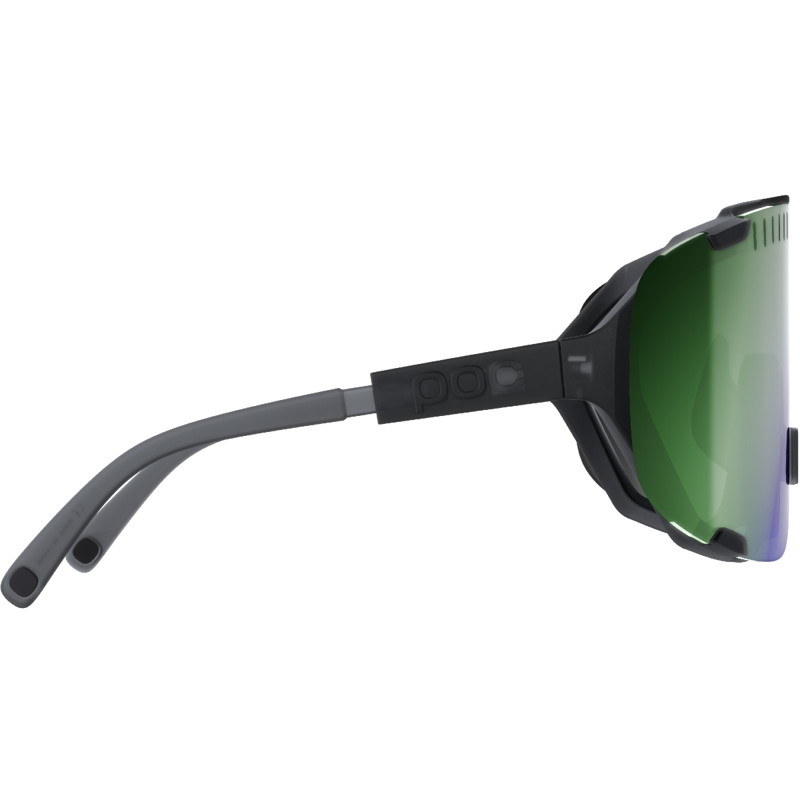 POC Devour Sunglasses Uranium Black Translucent/Grey Deep Green Mirror-2